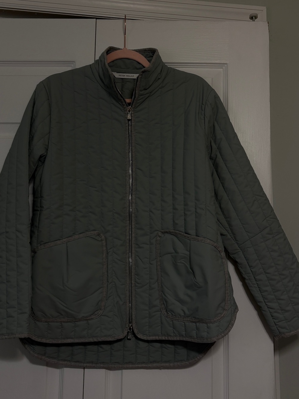 Peter Millar woman’s quilted Zip-Front Jacket - Olive medium